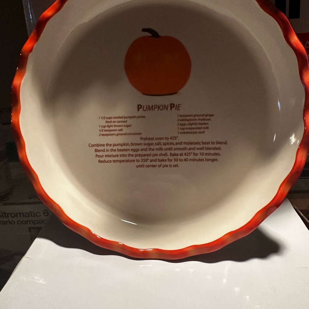 NIB ceramic pie dish